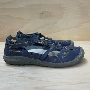 JBU By Jambu Womens Sydney Ankle Strap Hook Loop Blue Flat Sport Sandals Sz 8.5